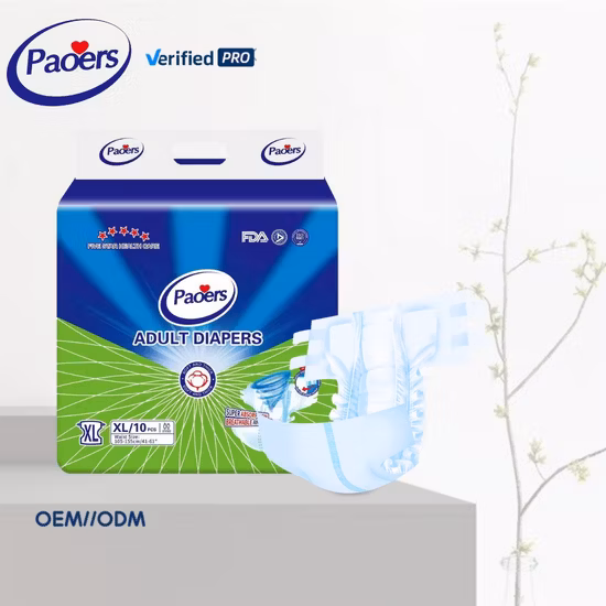 Дешевая цена, бесплатный образец, одноразовый подгузник для взрослых с высоким поглощением PE, одноразовый подгузник из Китая